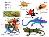 OBL10291946 - 2蜥蜴+3昆虫模型
