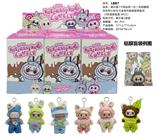 OBL10324452 - 展示盒7寸高品质毛绒搪胶拉布布心动马卡龙系列娃娃配钥匙扣（6色混装盲盒 6PCS）