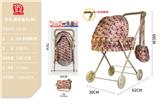 OBL10332188 - 绿叶.花花厚布推车(铁)