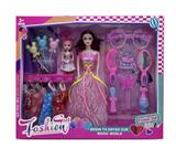 OBL10335018 - 新款2025年11.5寸实身时尚公主长裙公主芭比带3.5寸小女孩气球眼镜梳子镜子花瓶蝴蝶头插包包4款吊裙