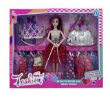 OBL10335019 - 新款2025年11.5寸9关节实身时尚短裙公主芭比带皇冠包包8款吊裙