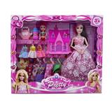 OBL10335021 - 新款2025年11.5寸9关节实身婚纱大裙公主芭比带城堡房子3.5寸小女孩奶瓶手提包10款吊裙