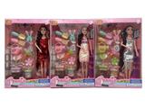 OBL10335028 - 新款2025年11.5寸9关节实身时尚短裙长辫公主芭比带种花工具花盆三款随机混装