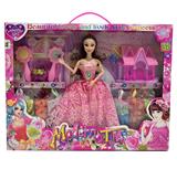 OBL10335060 - 新款2025年11.5寸9关节实身公主大裙公主芭比带镜子包包城堡8款吊裙