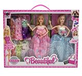 OBL10335063 - 新款2025年11.5寸9关节实身婚纱大裙双人公主芭比带包包6款吊裙