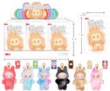 OBL10335559 - 7寸全身搪胶POPMART泡泡玛特LABUBU第三代拉布布3.0毛绒娃娃带钥匙扣(6只装)