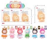 OBL10335562 - 7寸全身搪胶POPMART泡泡玛特LABUBU第三代拉布布3.0毛绒娃娃带钥匙扣(6只装)