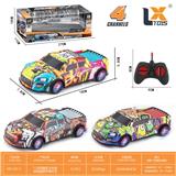 OBL10336750 - 27频1：24四通皮卡合金涂鸦遥控车带灯光