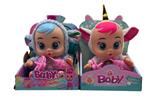 OBL10338845 - 豪华版第19代10寸搪胶带四声音乐cry Babies-Tutti Fritti带流眼泪功能，带吸水奶瓶，带奶嘴  。毛绒带加暖功能。衣服2件套2款混装2款混装