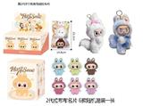 OBL10341549 - 限量版第11代POPMART泡泡玛特LABUBU  心动马卡龙8寸玲娜贝尔毛绒搪胶拉布布带钥匙扣 2款6PC带名片