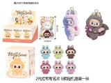 OBL10341550 - 限量版第12代POPMART泡泡玛特LABUBU  心动马卡龙8寸维妮小熊带枕头毛绒搪胶拉布布带钥匙扣 2款6PC带名片