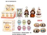 OBL10341558 - 限量版第16代POPMART泡泡玛特LABUBU  心动马卡龙8寸闪闪通话和好运毛绒搪胶拉布布带钥匙扣 2套衣服 带名片3款6PC