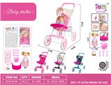 OBL10343224 - 婴儿自装EVA轮8寸手推车+可调节餐板+14寸IC公仔(搭配牙胶、积木、奶瓶）