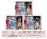 OBL10345811 - 3款混装8寸3D眼四声音乐搪胶身黑人弯脚肥童娃娃+配件