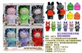 OBL10345996 -  10.5寸高品质五关节可动毛绒搪胶POPMART第三代拉布布3.0前方高能系列娃娃（6色混装 6PCS）配仿真双层拉链双肩包