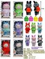 OBL10345997 - 10.5寸高品质五关节可动毛绒搪胶POPMART第三代拉布布3.0前方高能系列娃娃（6色混装 6PCS）配仿真双层拉链双肩包