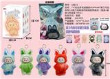 OBL10346000 - 7寸高品质毛绒搪胶POPMART第三代拉布布3.0前方高能系列娃娃配钥匙扣 （6色混装 盲盒+盲袋）