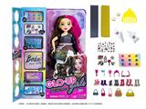 OBL10346608 - GLO-UP  GIRLS 10寸12关节实身惊喜时尚娃娃带一条染色膏和5样惊喜配件功能描述[头发可以染色。面部。手指都可以用彩色贴纸贴上不同图案】