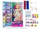 OBL10346609 - GLO-UP  GIRLS 10寸12关节实身惊喜时尚娃娃带一条染色膏和5样惊喜配件功能描述[头发可以染色。面部。手指都可以用彩色贴纸贴上不同图案】