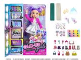 OBL10346610 - GLO-UP  GIRLS 10寸12关节实身惊喜时尚娃娃带一条染色膏和5样惊喜配件功能描述[头发可以染色。面部。手指都可以用彩色贴纸贴上不同图案】