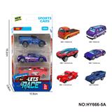 OBL10352529 - 6款1:64合金车3只装