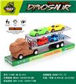 OBL10357066 - 双层惯性恐龙拖头车带四辆跑车