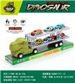 OBL10357073 - 双层惯性恐龙拖头车带六辆金属车