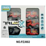 OBL10358335 - 27Mhz不包电 四通带灯光可活动配件遥控消防车+惯性车仔组合（车壳可拆换搭配）