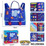 OBL10361452 - 蒙氏儿童早教益智-毛毡背包蓝色5页野生动物忙碌版