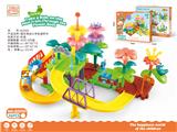 OBL10363263 - 过家家积木拼插花园益智DIY拼装火车轨道电动玩具