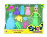 OBL10364022 - 彩盒单只7寸冰雪公主配多款塑胶衣服，迷你袋，梳子,皇冠
