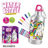 OBL10365815 - DIY独角兽涂鸦水瓶 (500ML 5色水彩笔)