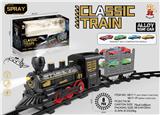 OBL10365935 - 电动轨道火车 有喷雾
(仿真火车头+1节拖板：随机配2只合金跑车）
 有灯光，有声音，不包电
用4粒5号电池