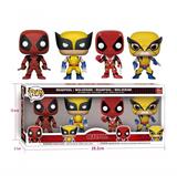 OBL10373725 - 死侍、狼人公仔4只盒装（搪胶头，PVC身体）