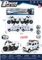 OBL10380299 - 白色惯性车警车摩托混装4只装