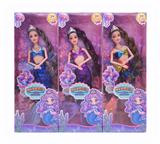 OBL10381240 - 11.5寸十一关节实身金丝长辫美人鱼时尚芭比 带皇冠+项链 3款混