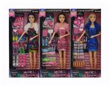 OBL10381372 - 11寸实身11关节时尚亮片裙芭比+配件 3款混装