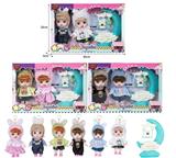 OBL10381488 - 7寸全身搪胶3D眼时尚萌娃娃带配件(2只装)