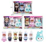 OBL10381490 - 7寸全身搪胶3D眼时尚萌娃娃带配件(2只装)