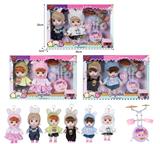 OBL10381492 - 7寸全身搪胶3D眼时尚萌娃娃带配件(2只装)