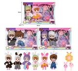 OBL10381496 - 7寸全身搪胶3D眼时尚萌娃娃带配件(2只装)