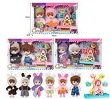 OBL10381499 - 7寸全身搪胶3D眼时尚萌娃娃带配件(2只装)