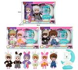 OBL10381500 - 7寸全身搪胶3D眼时尚萌娃娃带配件(2只装)