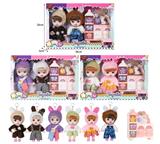 OBL10381501 - 7寸全身搪胶3D眼时尚萌娃娃带配件(2只装)