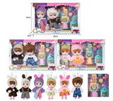 OBL10381502 - 7寸全身搪胶3D眼时尚萌娃娃带配件(2只装)