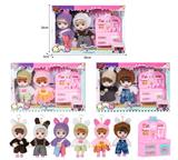 OBL10381504 - 7寸全身搪胶3D眼时尚萌娃娃带配件(2只装)