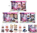 OBL10381506 - 7寸全身搪胶3D眼时尚萌娃娃带配件(2只装)