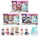 OBL10381509 - 7寸全身搪胶3D眼时尚萌娃娃带配件(2只装)