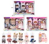 OBL10381510 - 7寸全身搪胶3D眼时尚萌娃娃带配件(2只装)