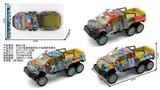 OBL10381745 - 1:16六轮福特越野皮卡涂鸦惯性警车